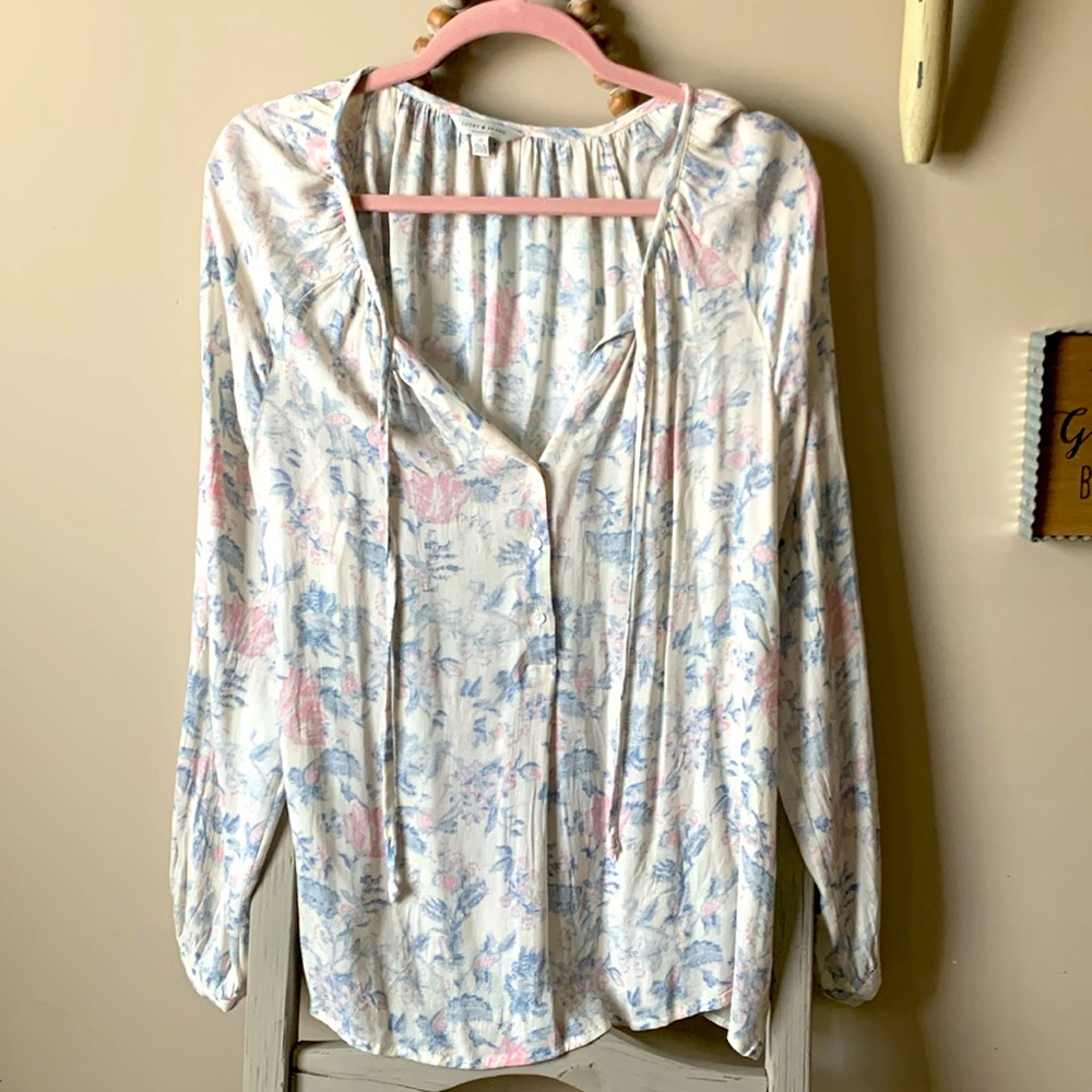 NEW Lucky Brand Boho LG top soft floral
